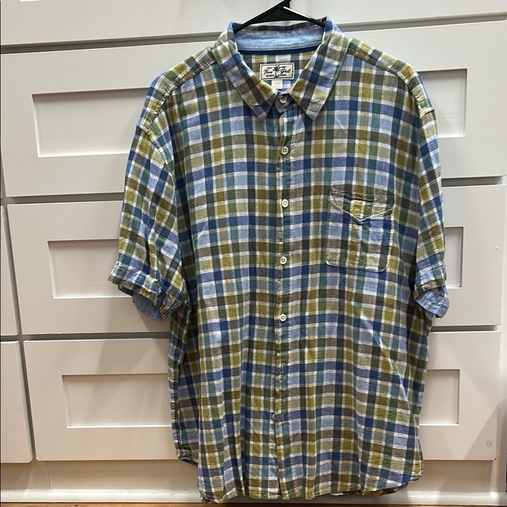 True Grit XXL Men's Plaid Shirt - Blue and Green